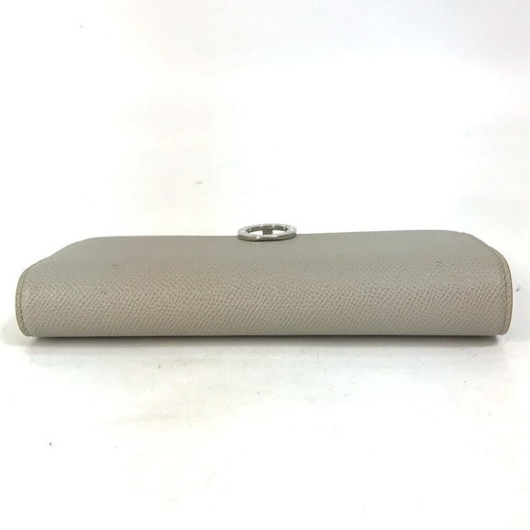 BVLGARI Logo clip Two fold Folded wallet Leather Gray x Yellow - Picture 4 of 13